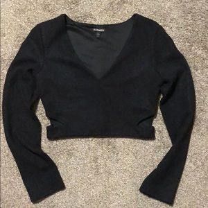 Express long sleeve crop top size small